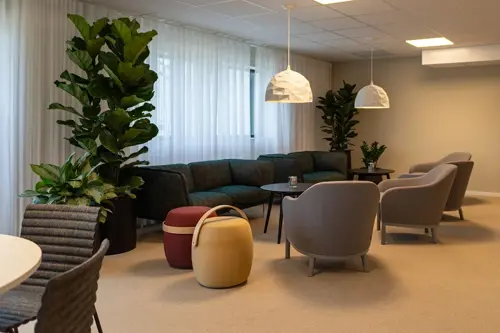 Mysig soffgrupp på HydX kontor